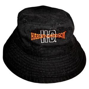 Harley-Davidson Toddler Bucket Hat Black Embroidered HD Logo Biker Kids Cap